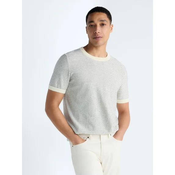 Free Assembly Men's Sweater Tee with Short Sleeves, Sizes S-3XL | Walmart (US)