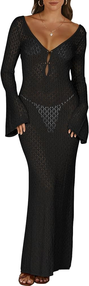 ANRABESS Womens Swimsuit Swim Crochet Cover Up 2025 Summer Knit Bathing Suit Sexy Swimwears Vacat... | Amazon (US)