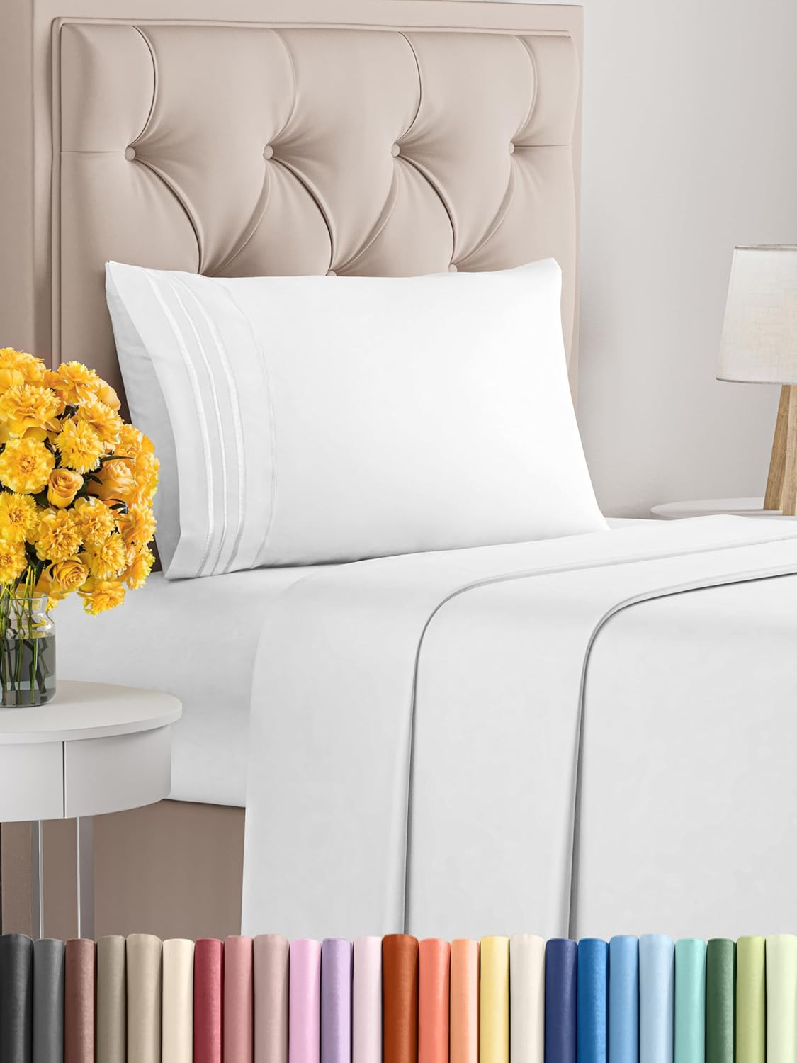 Twin XL Size 3 Piece Sheet Set - College Dorm Room Essentials - Extra Soft & Comfy Luxury Sheets ... | Amazon (US)