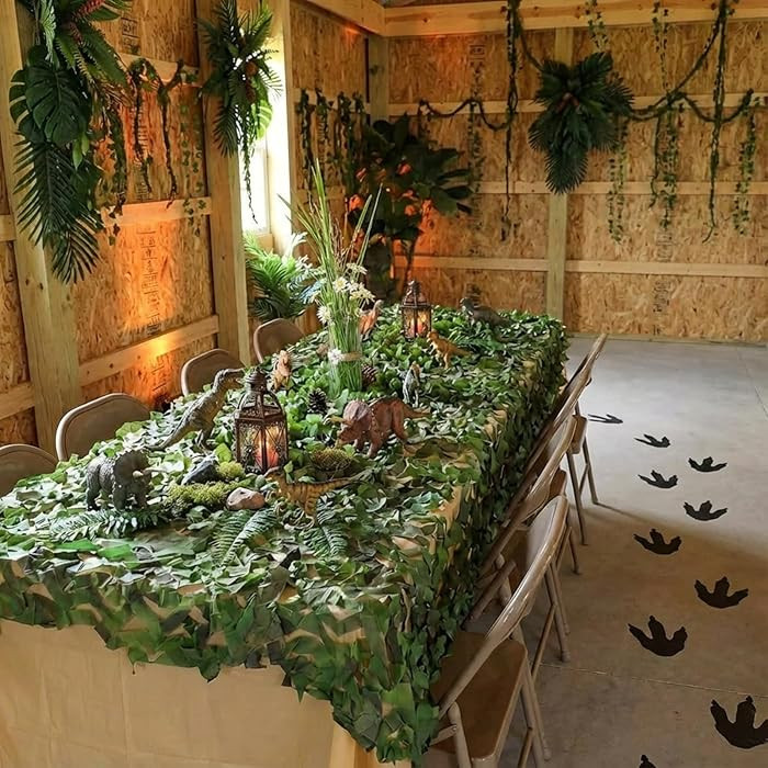 Bucherry Dinosaur Party Table Decorations Set Include 10 x 13 ft Camouflage Netting 108 x 54 Inch... | Amazon (US)