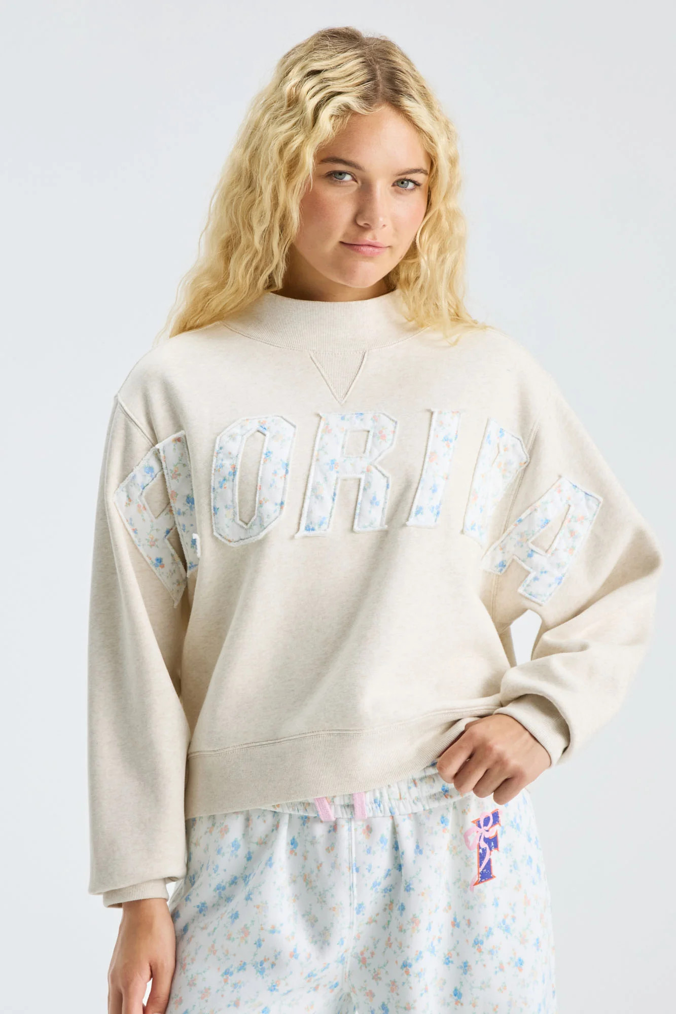 Fanatics Crew Neck SWEET CITRUS HEATHER / L | LoveShackFancy