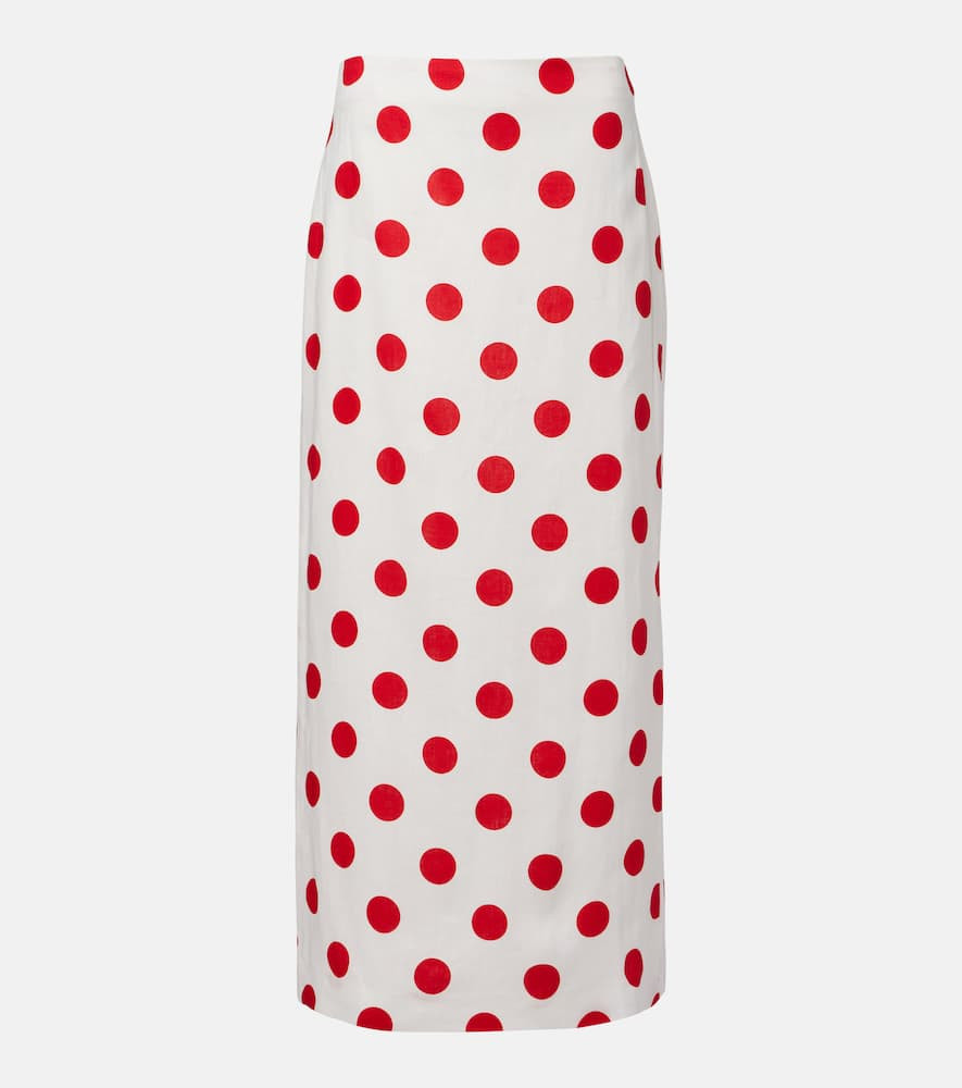 Cala de la Cruz Bruna polka-dot linen maxi skirt | Mytheresa (US/CA)