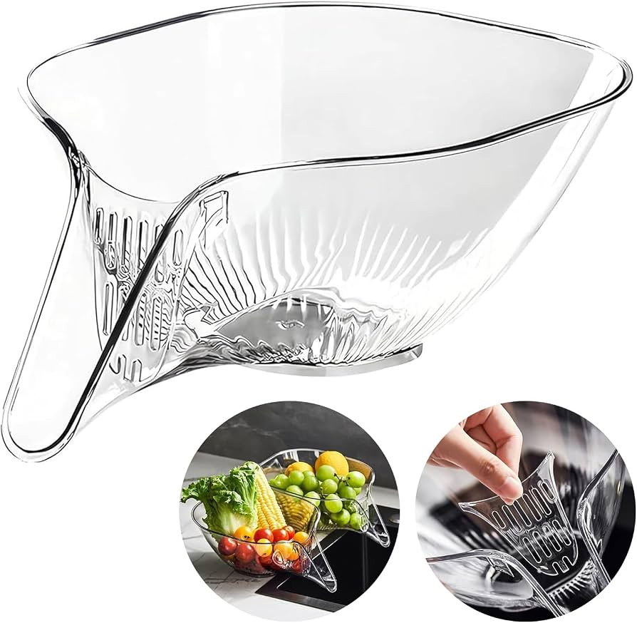Multi-functional Drain Basket, New Fruit Cleaning Bowl with Strainer Container, Kitchen Sink Food... | Amazon (US)