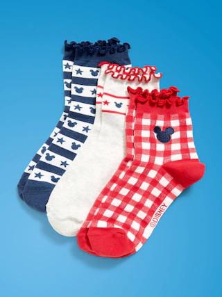 Old Navy x Disney Mickey Mouse Quarter-Crew Socks 3-Pack for Women | Old Navy (US)