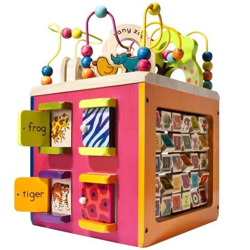 B toys Zany Zoo Wooden Activity Cube | Target