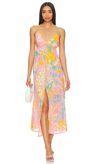 x REVOLVE Denise Midi Dress in Pink Lovebird | Revolve Clothing (Global)
