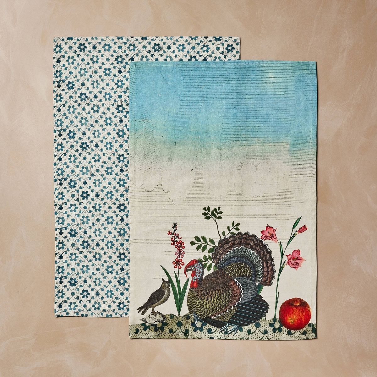 2pk Fall Collage Print 20"x30" Tea Towel Set - John Derian for Target | Target