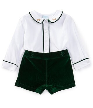 Edgehill Collection x Darby Fallon Clark Baby Boys 3-24 Months Beau Peter Pan Collar Embroidered ... | Dillard's