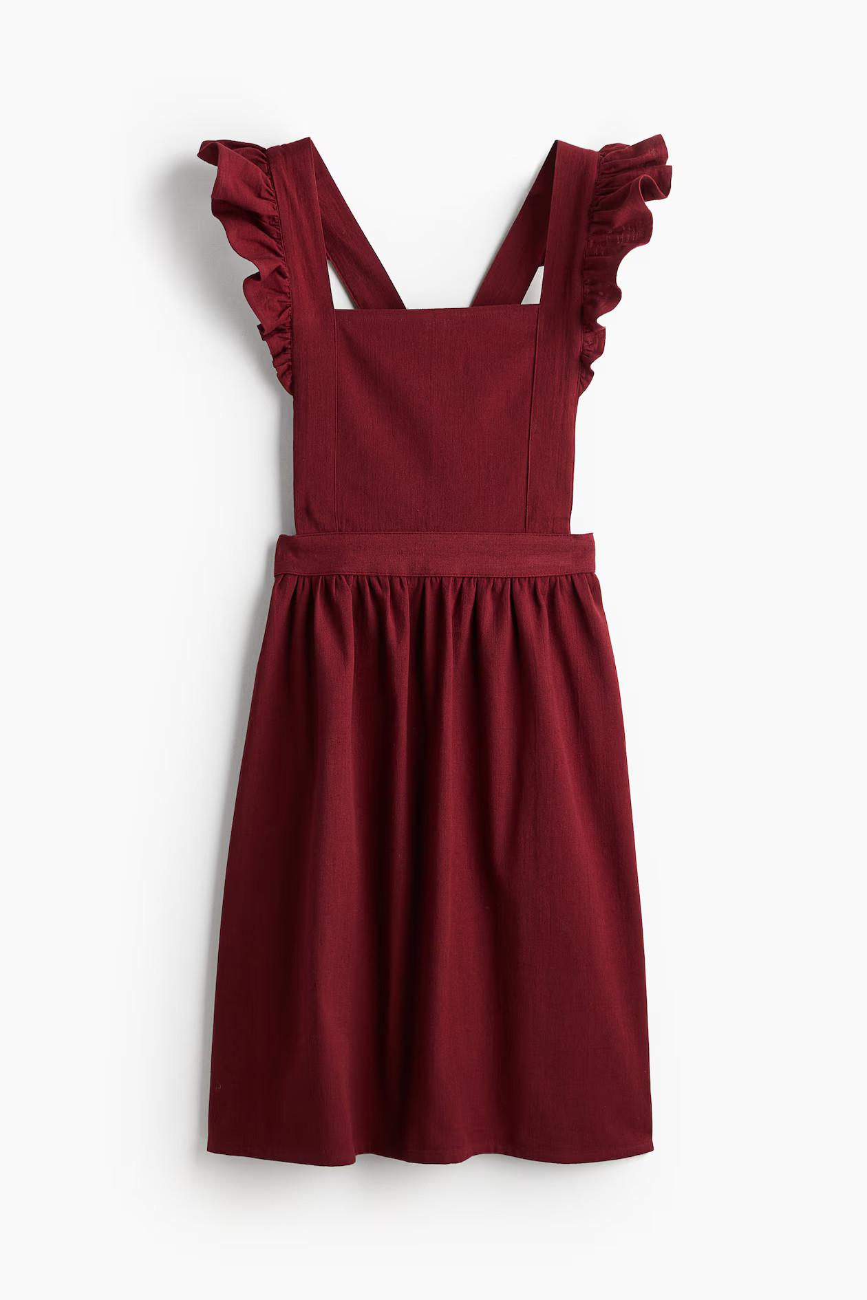 Flounce-trimmed apron - Burgundy - Home All | H&M GB | H&M (UK, MY, IN, SG, PH, TW, HK)