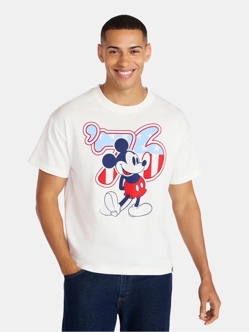 Disney Men's Mickey Mouse Spirit of 76 America 250 Graphic Tee, Sizes XS-5XL | Walmart (US)