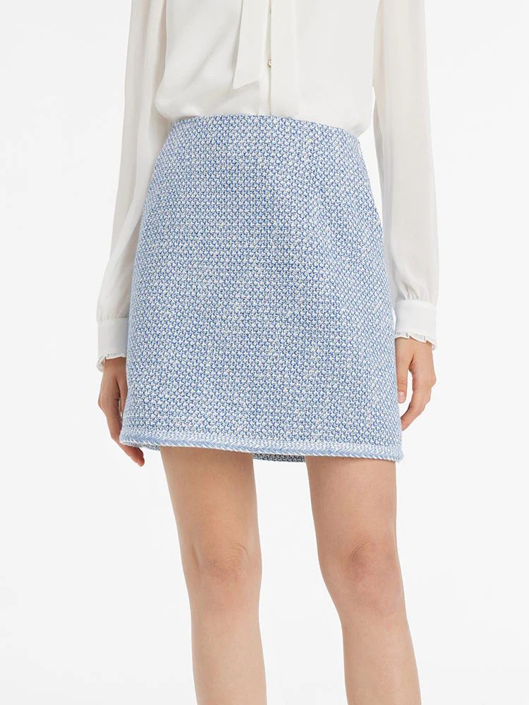 Blue A-Line Women Skirts With Pockets | GOELIA