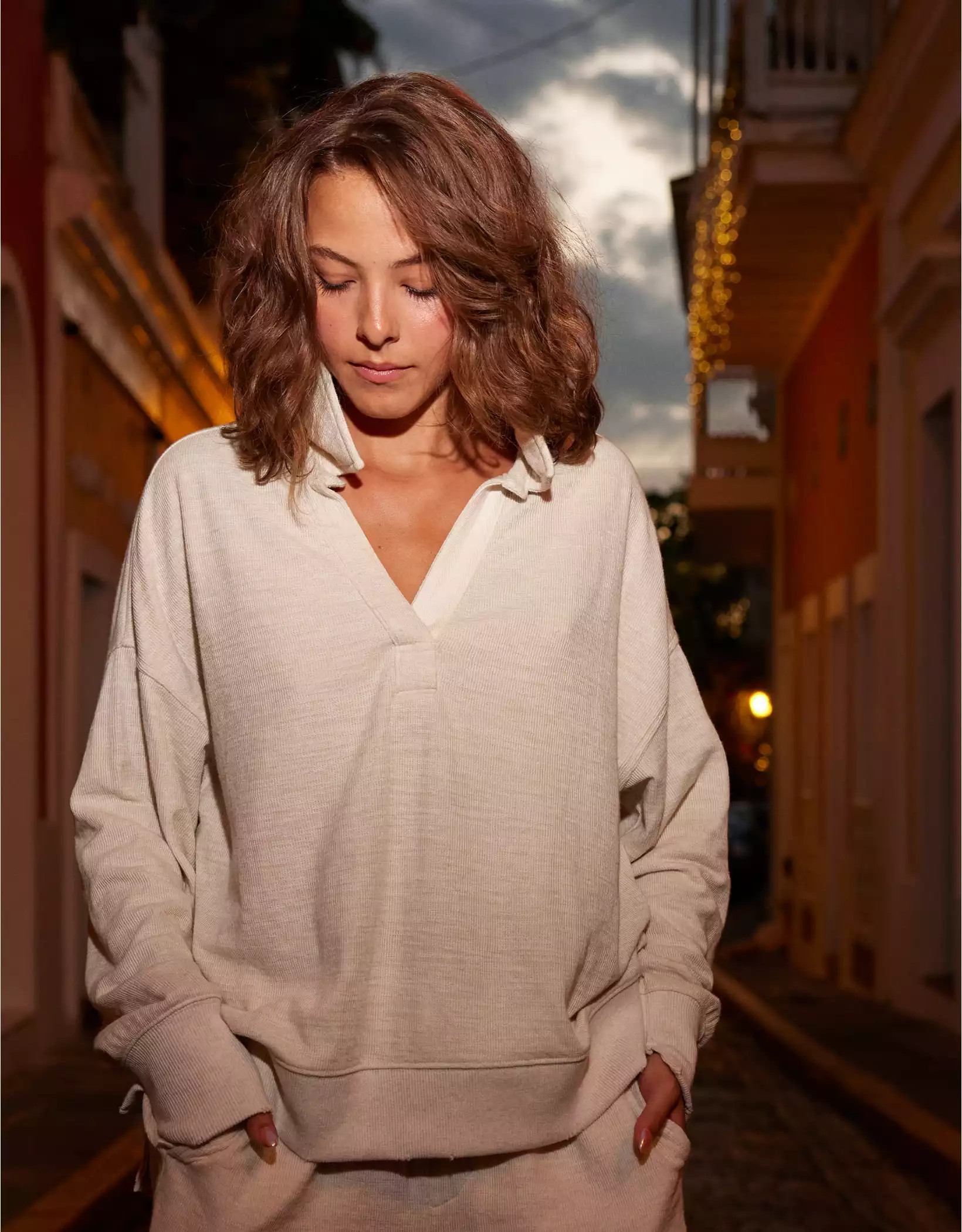 Aerie Endless Summer Polo Sweatshirt | Aerie