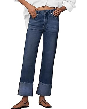 KUNMI Jeans for Women Wide Leg Baggy High Waist Boyfriends Straight Leg Stretchy Denim Pants Tren... | Amazon (US)