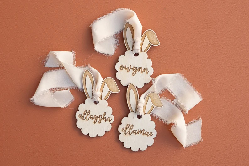 Easter Basket Name Tags,personalized Easter Bunny Ears Name Tags, Bunny Ears Name Tags for Easter... | Etsy (US)