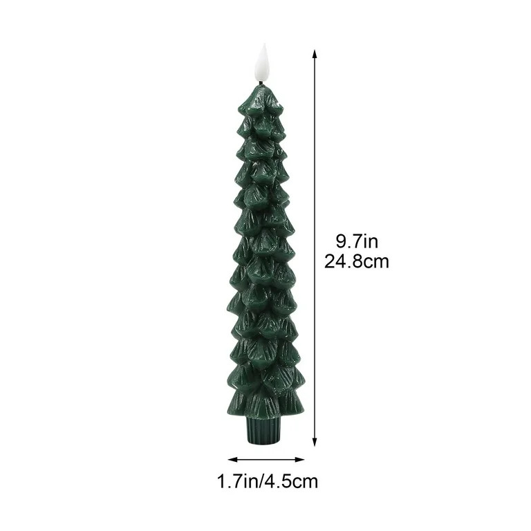 DAMAI Christmas Tree Candles with Remote Timer, Real Wax Flameless Taper Candles 9.65 Inch, 3D Fl... | Walmart (US)