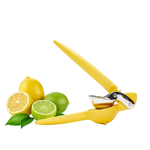 Chef'n FreshForce Lemon Squeezer Citrus Juicer, Manual Hand Press with Dual-Gear Power for Maximum Juice Extraction, Durable, Yellow | Amazon (US)