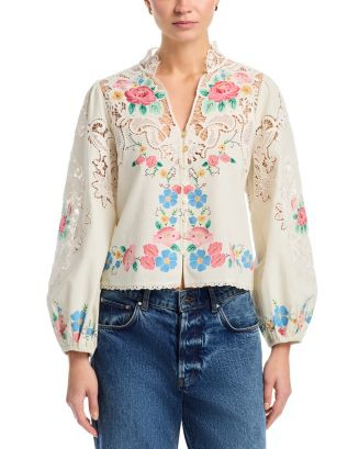 Astrid Emb Long Sleeve Blouse | Bloomingdale's (US)