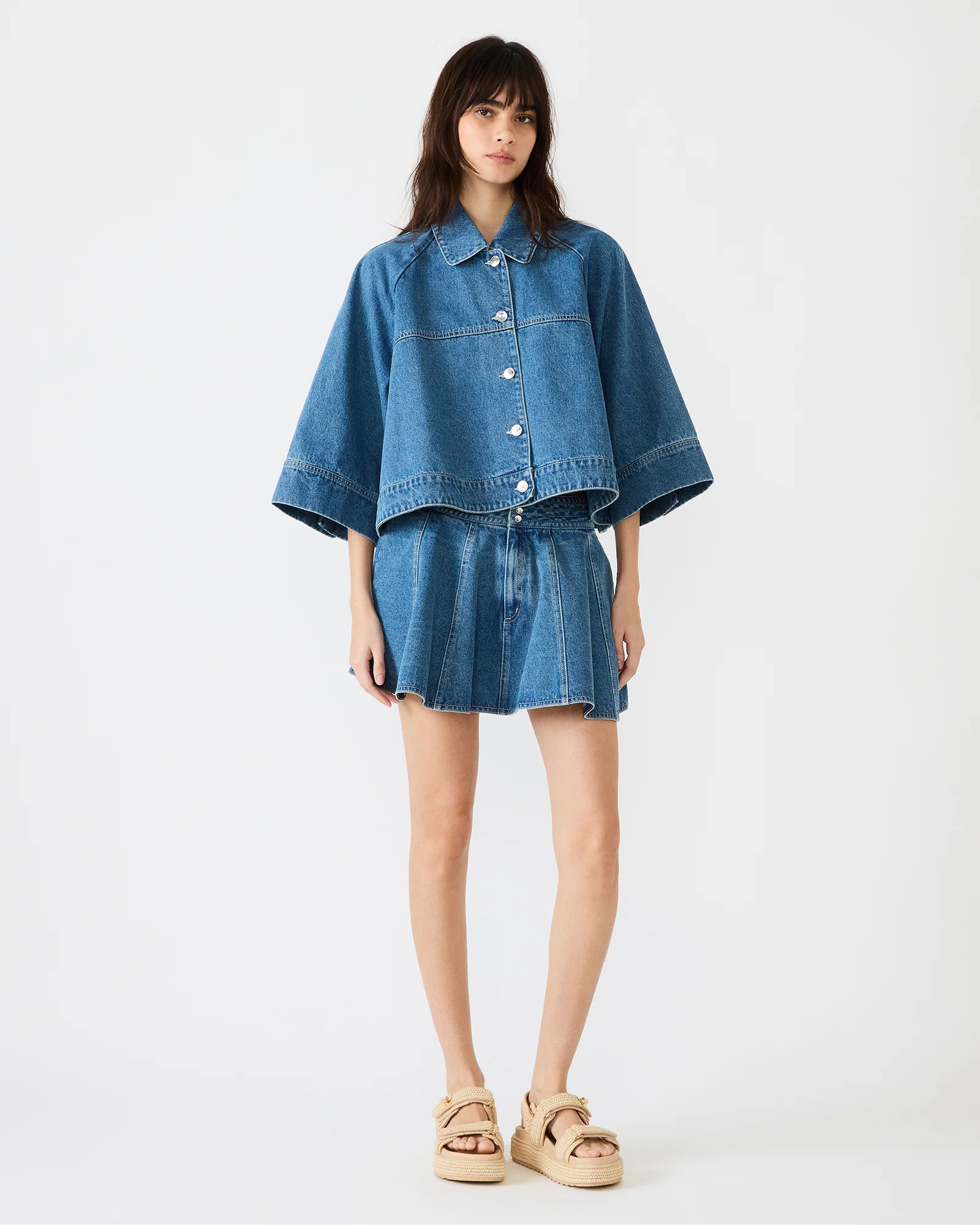 RHODE Button-Up Denim Blue Jacket | Women's Designer Clothing | Steve Madden (Canada)