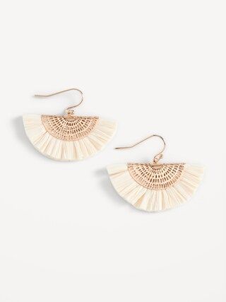 Gold-Plated Raffia Drop Earrings for Women | Old Navy (US)