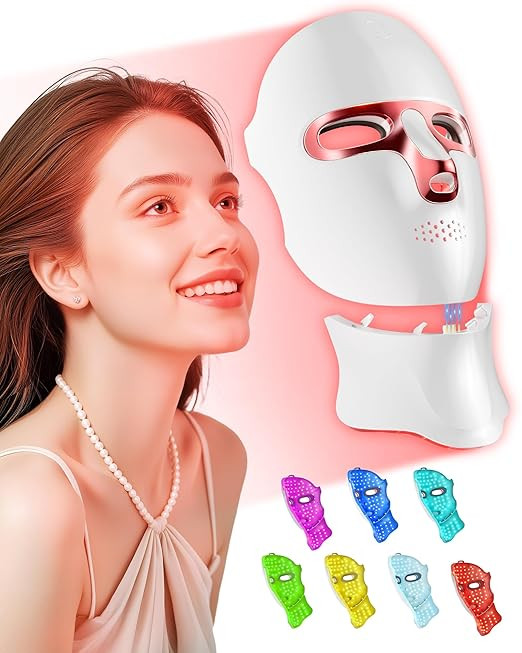 FOLOKE LED Light Therapy Mask Skin Care Mask, LED face & neck Red 630±5nm & NIR 830nm Wavelength... | Amazon (US)
