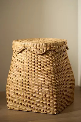 Scallop Wicker Lidded Hamper | Anthropologie (US)
