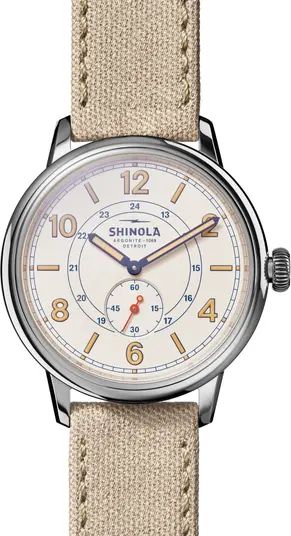 Shinola The Traveler Subsecond Canvas Strap Watch, 42mm | Nordstrom | Nordstrom