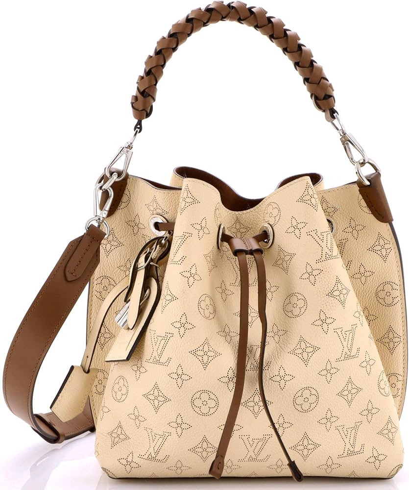 Amazon.com: Louis Vuitton, Pre-Loved Muria Bucket Bag Mahina Leather, Neutral : Luxury Stores | Amazon (US)