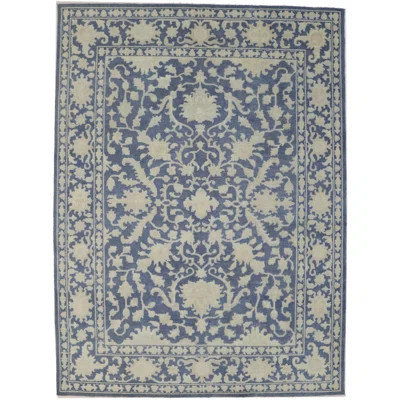 Muted Slate Blue/Cream/Beige Transitional Oriental Area Rug | Wayfair North America