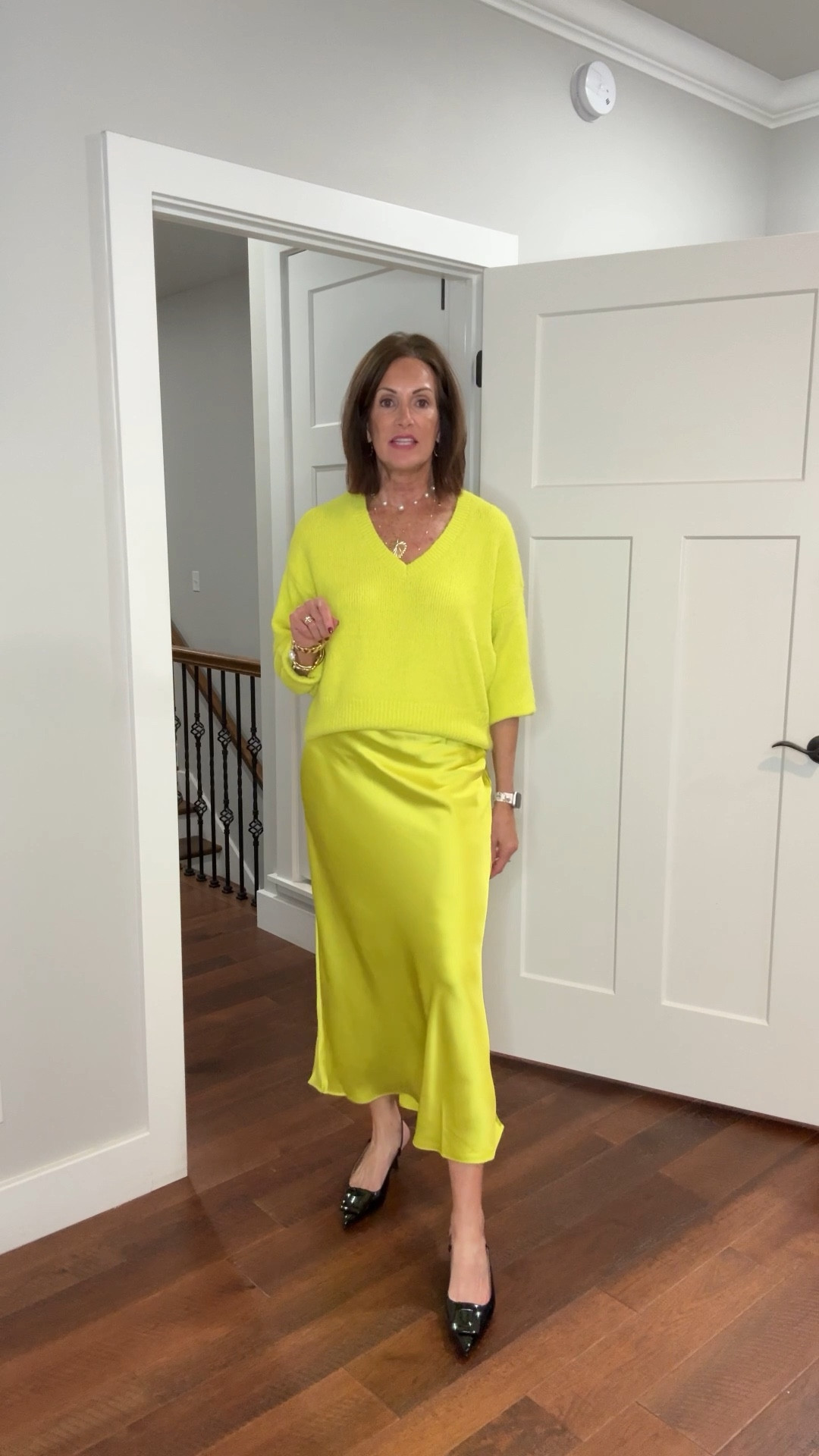  Chartreuse sweater & satin skirt - both size medium 
Lace pants - size 8

Holiday style
Christmas style 
Party style 

#LTKHoliday #LTKCyberWeek #LTKMidsize
