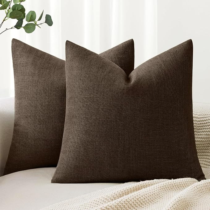 MIULEE Pack of 2 Decorative Linen Burlap Pillow Covers Farmhouse Boho Accent Pillowcases Modern H... | Amazon (US)