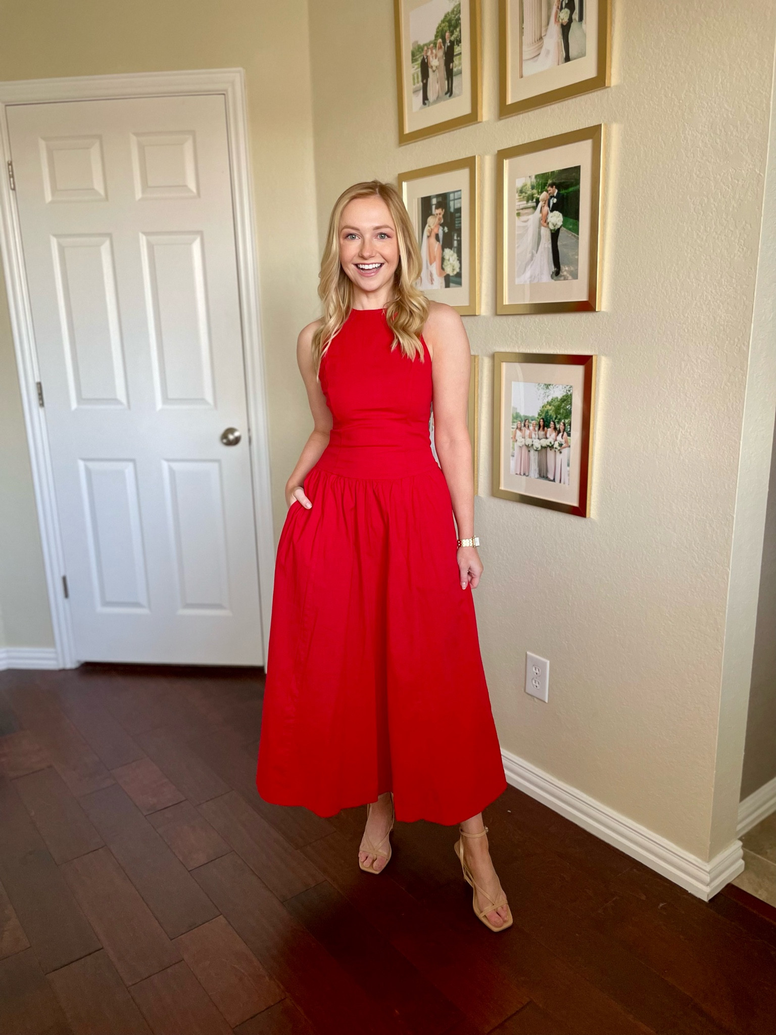 Love the color of this dress! The material is so stretchy and comfortable. Wearing an XS | red dress, vacation dress, midi dress 

#LTKFindsUnder100 #LTKSeasonal #LTKStyleTip