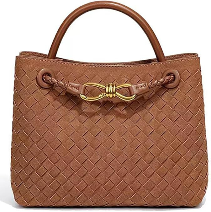 Suede Woven Tote Bag for Women PU Leather Hobo Bags Casual Crossbody Purse Shoulder Satchel Bag T... | Amazon (US)