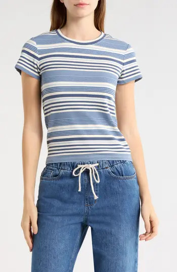 Lexi Rib Stripe Sun-In Crewneck T-Shirt | Nordstrom