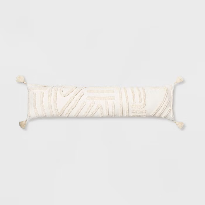 Chenille Embroidered Bed Lumbar Pillow Cream - Opalhouse™ | Target