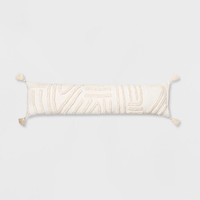 Chenille Embroidered Bed Lumbar Pillow Cream - Opalhouse™ | Target