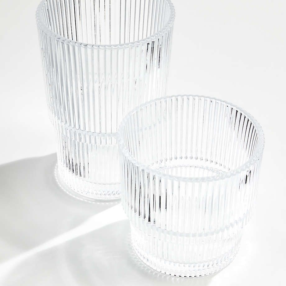 Atwell Stackable Textured Ribbed Highball Glass + Reviews | Crate & Barrel | Crate & Barrel