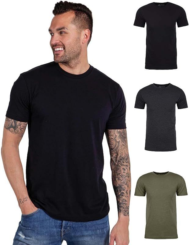 INTO THE AM Mens T Shirt - Basic and Essential - Short Sleeve Crew Neck Soft Fitted Tees S - 4XL ... | Amazon (US)