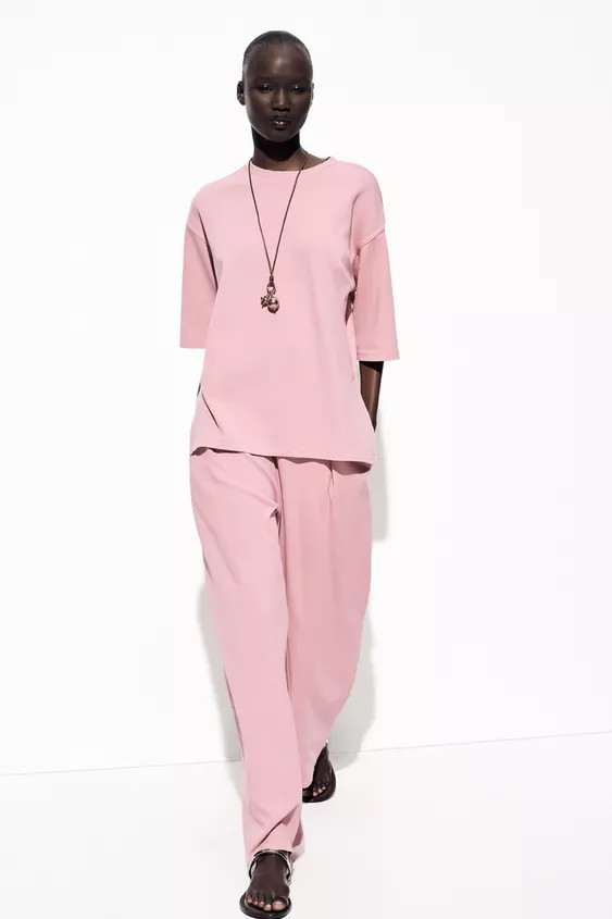 WASHED EFFECT INTERLOCK T-SHIRT | Zara UK