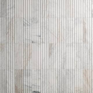 Arabescato Venato Fluted Honed Marble Wall Tile 4 in. x 12 in. (4.95 sq. ft./Case) | The Home Depot