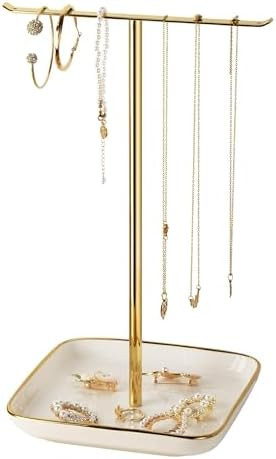 pickpiff Necklace Holder Stand with Ceramic Base: 12" Jewelry Tree Display Organizer for Necklace... | Amazon (US)