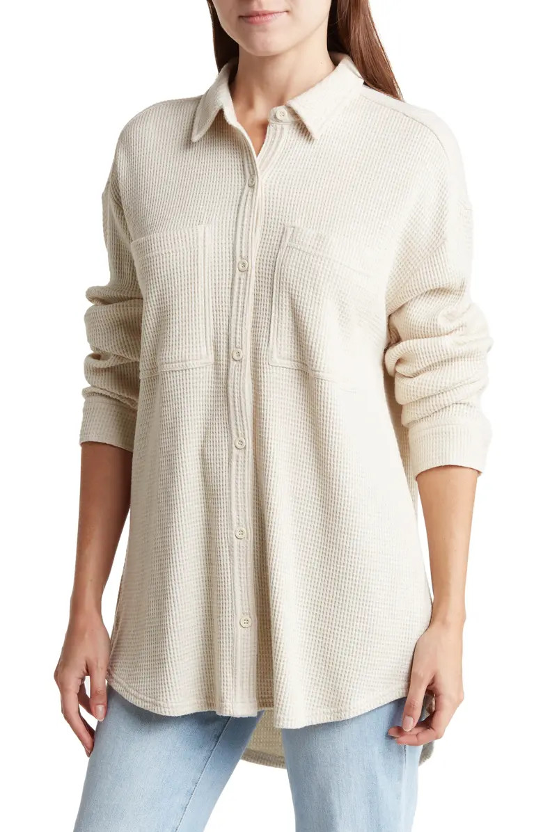 Waffle Knit Shirt Jacket | Nordstrom Rack