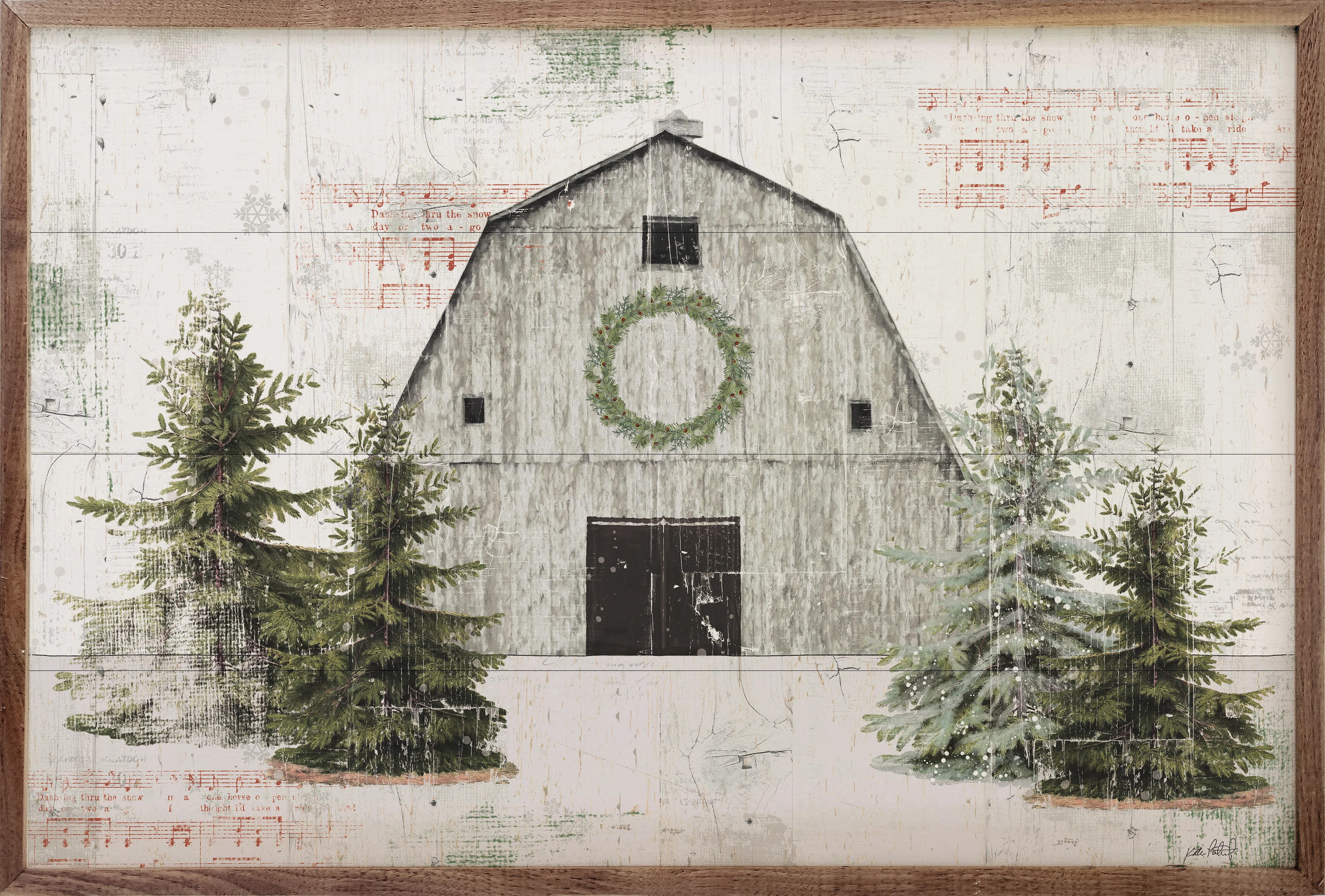 Wooded Holiday I Barn By Katie Pertiet | Wayfair North America