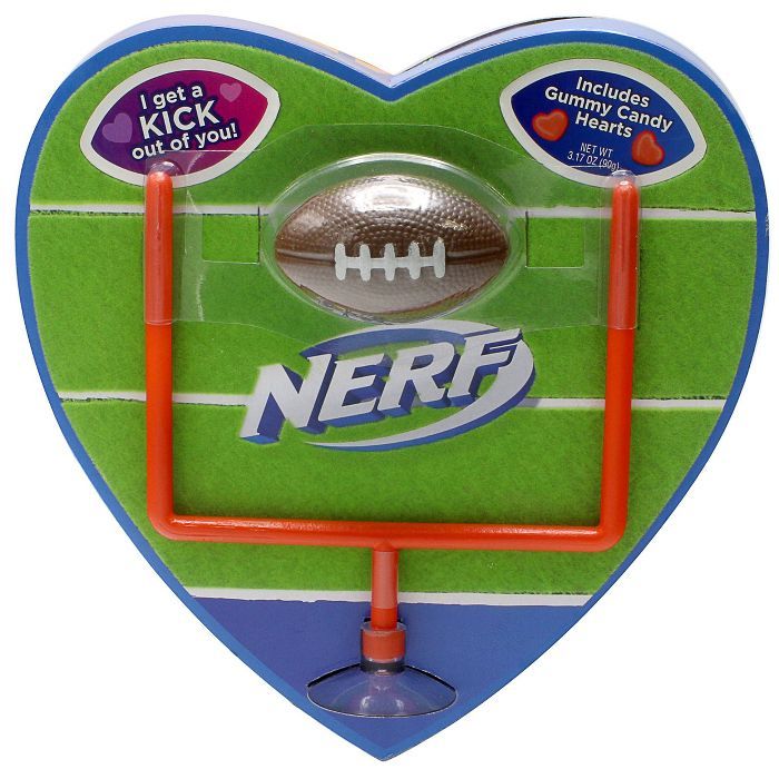 NERF Valentine's Heart Box with Football & Goalpost - 3.17oz | Target