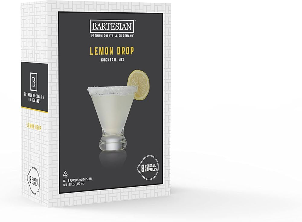 Bartesian Lemon Drop Cocktail Mixer Capsules, Pack of 8 Cocktail Capsules, for Bartesian Premium ... | Amazon (US)