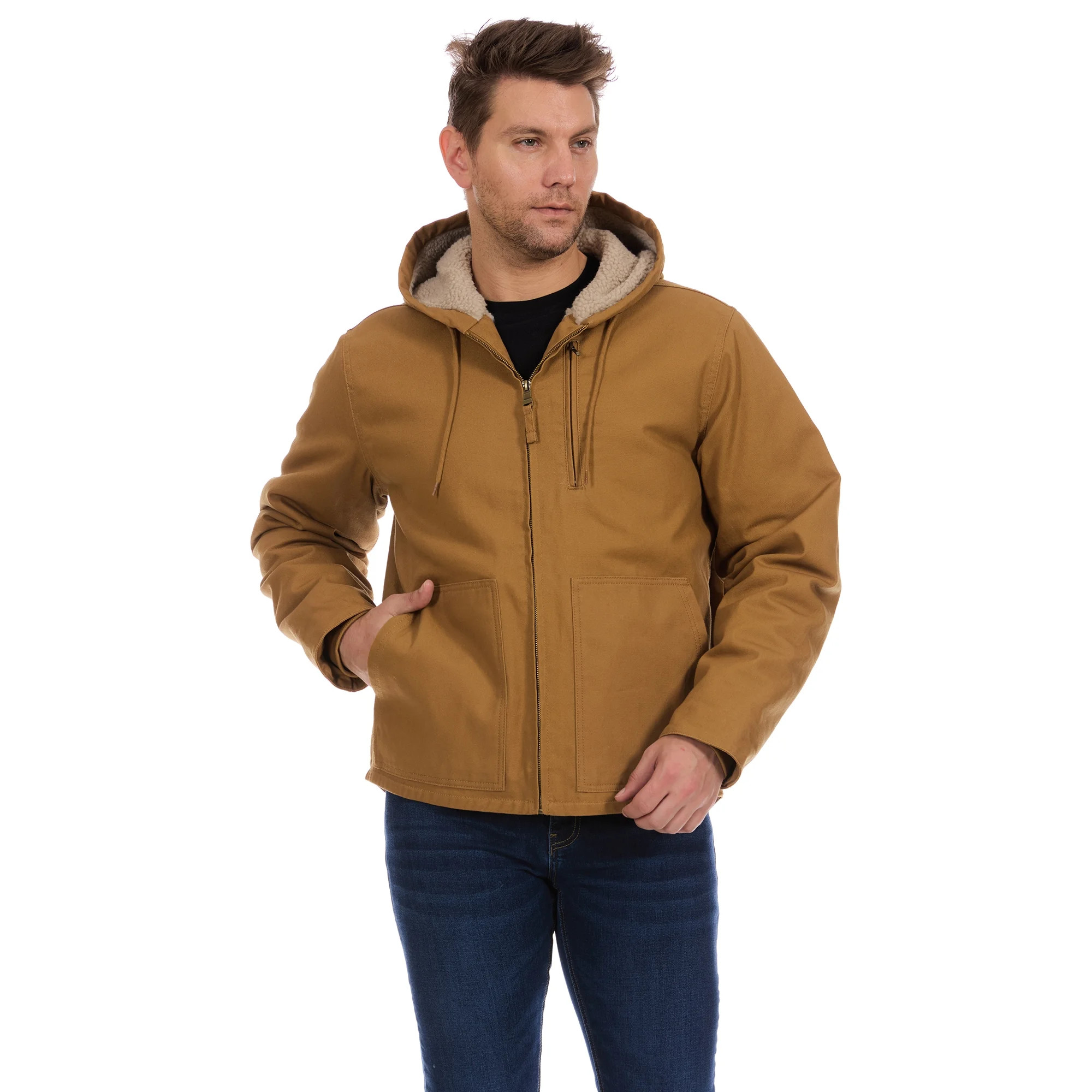 Bass Creek Outfitters Men's Duck Canvas Work Jacket with Sherpa Lining, Sizes M-XXL | Walmart (US)