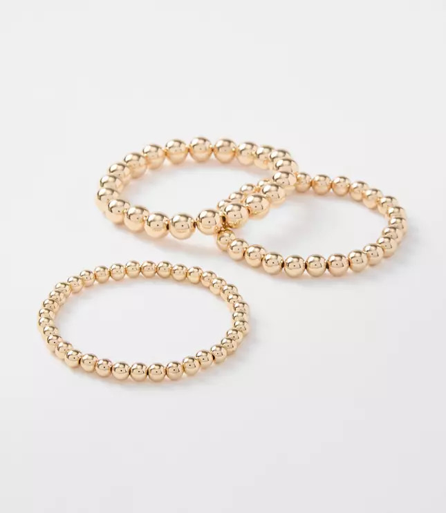 Metallic Ball Stretch Bracelet Set | LOFT