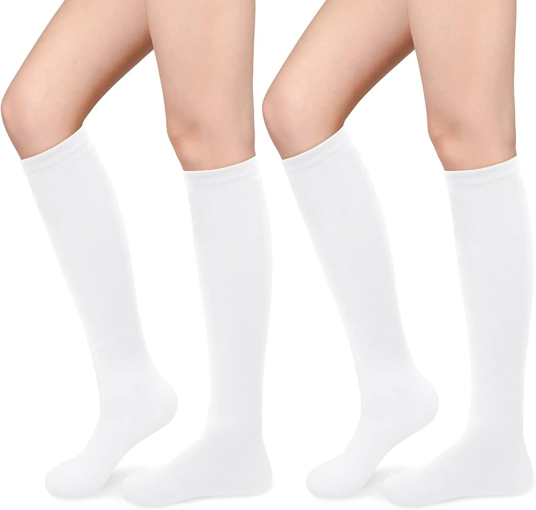 Knee High Socks for Women Knee Socks Tube Socks Womens Athletic Socks Cotton Tall Socks Long Sock... | Amazon (US)
