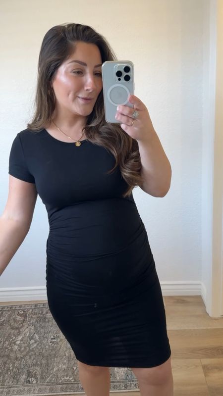 Simple summer essential maternity dress grows with the bump! The sides have ruching so it’s veryyy comfortable!! 

Dress: small
Shoes: TTS

Maternity dress, black dress, t shirt dress, summer dress, maternity outfit, maternity fashion 

#LTKFindsUnder50 #LTKStyleTip #LTKBump