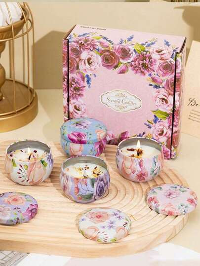 4 Cans/Set Of Hot Melt Wax Aromatherapy Set, Homemade Soy Candle Cups, Flower Candles For Wedding... | SHEIN