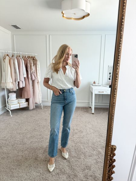 Super cute casual spring outfit! Love the eyelet detail on this Avara top! Jeans are from J. Crew and fit tts. I’m wearing size 27 in the jeans and a small in the top. Use my code amandaj15 for 15% off at Avara! 
Spring outfits // casual outfits // comfortable jeans // shopavara // Avara fashion 

#LTKSeasonal #LTKstyletip #LTKfindsunder100